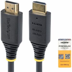 StarTech.com 3ft (0.9m) Premium Certified High Speed HDMI Cable, 4K 60Hz/1440p 144Hz, 18Gbps, UHD HDMI 2.0 Cord, TPE Jacket StarTech.com 3ft (0.9m) Premium Certified High Speed HDMI Cable, 4K 60Hz/1440p 144Hz, 18Gbps, UHD HDMI 2.0 Cord, TPE Jacket